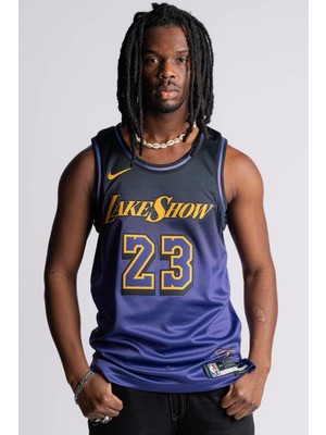 Nike Dri Fit Los Angeles Lakers 2024/25 City Edition Basketball Jersey Lebron James Basketbol Forması Mor