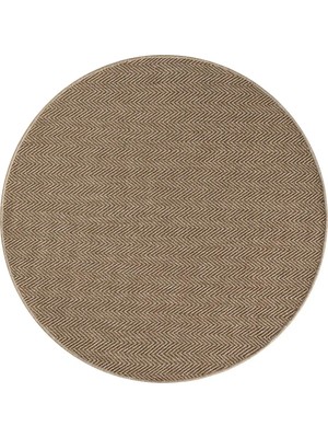 Seyran Halı India Hasır Görünümlü Daire Halı 671 Bej