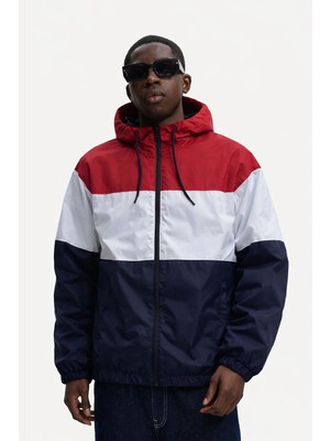 Damga Erkek Günlük Desenli Casual Astarlı Kırmızı Yağmurluk