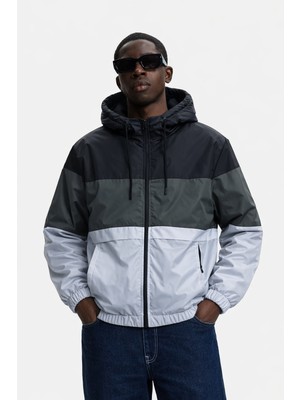 Damga Erkek Günlük Desenli Casual Astarlı Haki Yağmurluk