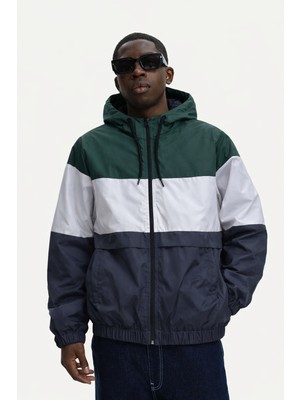 Damga Erkek Günlük Desenli Casual Astarlı Yeşil Yağmurluk