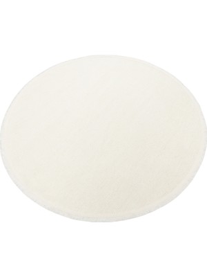 Eko Halı Liza Killm Liz 01 White Yuvarlak Yumuşak Tuşeli Çamaşır Makinesinde Yıkanabilen Kaymaz Tabanlı Kilim