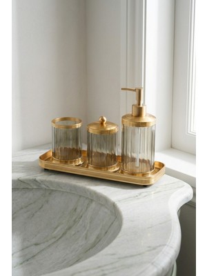 Acar Spiffy Tepsili Sıvı Sabunluk & Pamukluk Banyo Seti