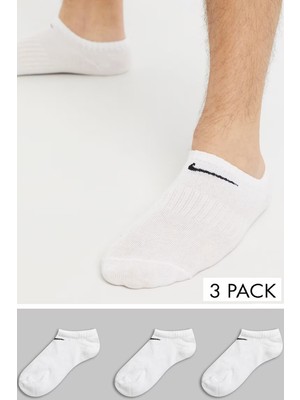 Nike Value No Show Ulightweight Unisex Sock 3 Lü Soket Çorap Beyaz