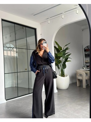 Qimya Butik Egzotik Asortik Kadın Tencel Detaylı Modal Premium Takım