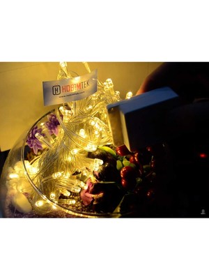 Ht-16 Dekoratif LED Işık 10 Metre Prizli 100 Ledli Fişli LED Işık Günışığı Lambası Yılbaşı Ağacı Işığı Soğum Günü LED Işık (Sarı) (Sarı)