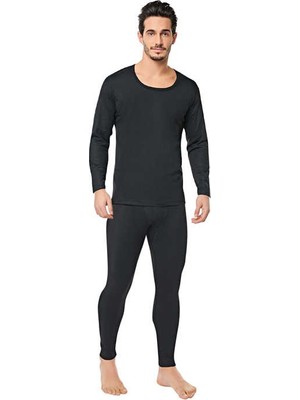 Tutku Erkek Termal İçlik Alt-Üst Takım Siyah Renk Yüksek Kaliteli Polyester Viskon Karışımı