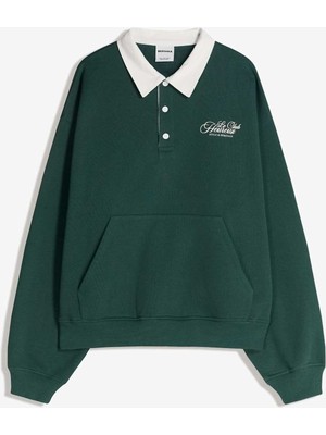 Allbucks Bershka, Boxy Fıt Uzun Kollu Polo Yaka Sweatshırt ABBRS3811