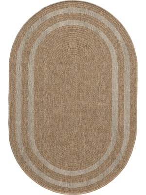 Seyran Halı India Hasır Görünümlü Oval Halı 668 Beyaz