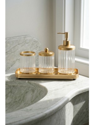 Acar Spiffy Tepsili Sıvı Sabunluk & Pamukluk Banyo Seti