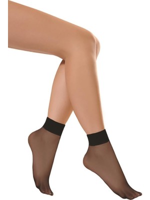 NBB Siyah Tam Parlak 15 Denye Burunsuz Soket Çorap