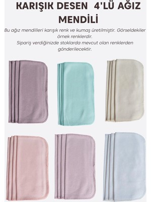 Kitikate Organik Puka 4'lü Ağız Mendili Karışık