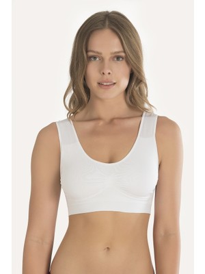 NBB Beyaz Seamless Yarım Büstiyer