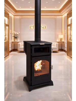 Emsa Soba Eco Serisi Pelet ve Odun Yakabilien Lüks Soba Düşük Yakıt Tüketimli Pelet Sobası
