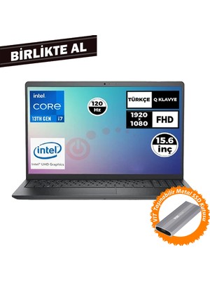 Dell Vostro 3530 Intel Core I7-1355U 16GB 1tb SSD 15.6" Fhd 120Hz Fdos Laptop + Vıt Metal SSD Kutusu N1601PVNB3530U 050