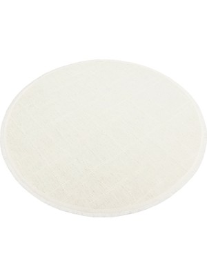 Eko Halı Liza Killm Liz 02 White Yuvarlak Yumuşak Tuşeli Çamaşır Makinesinde Yıkanabilen Kaymaz Tabanlı Kilim