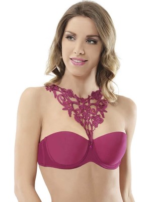 NBB Fuşya Aksesuarlı Straplez Sütyen