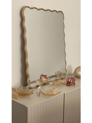 Mks Design Dalgalı Asimetrik Duvar Aynası / Konsol Aynası / Duvar Dekor Ayna