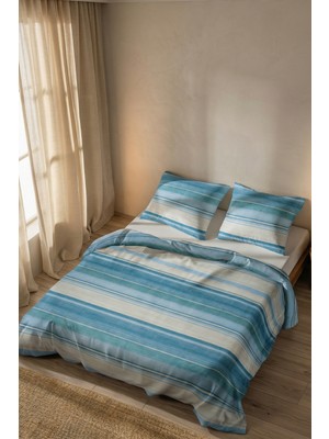 Cotton Collection Tek Kişilik Nevresim Takımı Su Yolu