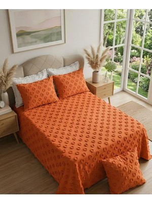 D'niss Home Ponpon Desenli 3 Parça Çift Kişilik Yatak Örtüsü