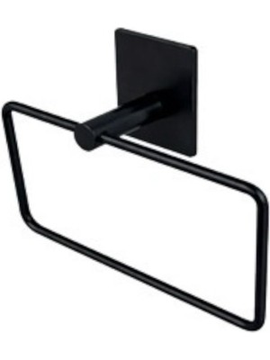 Enalburumtr Kendinden Yapışkanlı Siyah Kare Havluluk 304 Kalite Paslanmaz Çelik Havluluk Havlu Askısı Banyo Askısı