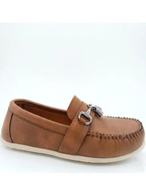 Sayın Çocuk Taba Tokalı Makosen Ayakkabı - Rahat Taban Günlük Loafer Kahverengi Ayakkabı Hakiki Rok El Dikişli Yumuşak Esnek Okul için Günlük ve Özel Günler için