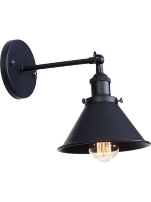 Mylights  Retro Rustik Mafsalı Siyah Hareketli Aplik  Duvar Aplik Tavan Avize   En  22 cm