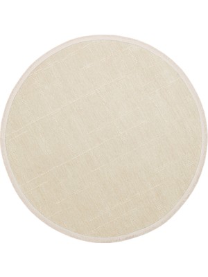 Eko Halı Liza Kilim Liz 02 Beige Yuvarlak Yumuşak Tuşeli Çamaşır Makinesinde Yıkanabilen Kaymaz Tabanlı Kilim