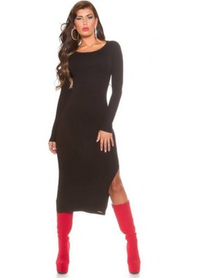 Çamaşır Kenti B101171 Uzun Kollu Yırbrfaçlı Kalem Elbise