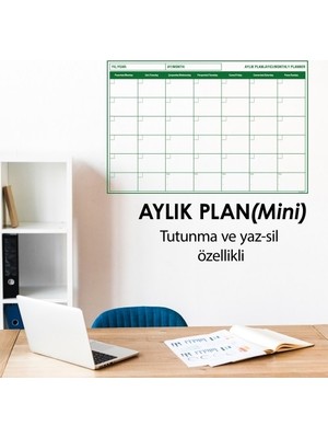 Cengo Aylık Planlayıcı Çizelgesi 56x85 cm Beyaz Kağıt Tahta 2 Adet Hediye Silgili Kalem
