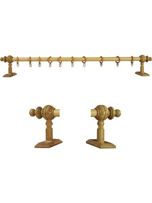 Perdejim 100 cm Rustik Borusu Meşe Ahşap Perde Askısı Şık Görünüm Aksesuar