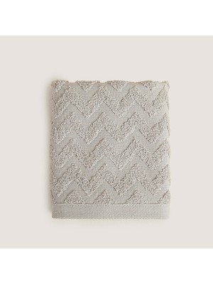 Chakra Zigzag %100 Pamuk El Havlusu 30x40 cm Gri