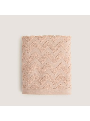 Chakra Zigzag %100 Pamuk El Havlusu 30X40 cm Somon