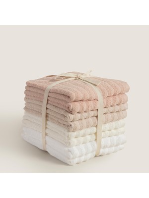 Chakra Waved %100 Pamuk 8'li Yüz Havlusu Seti 50X80 cm