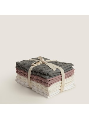 Chakra Zıgzag %100 Pamuk 8'li El Havlusu Seti 30X40 cm