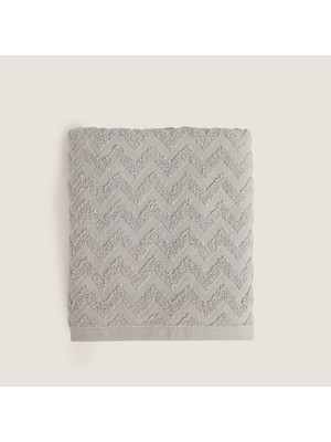 Chakra Zigzag %100 Pamuk Yüz Havlusu 50X80 cm Gri