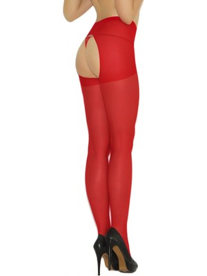 Çamaşır Kenti Özel Bölgesi Açık Kırmızı Fantazi Külotlu Çorap BRF2035