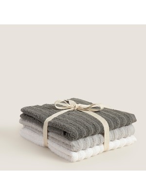 Chakra Waved %100 Pamuk 3'lu Yüz Havlusu Seti 50X80 cm