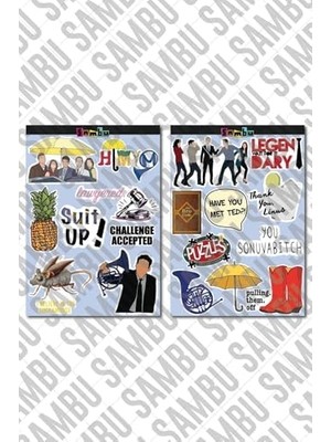 How I Met Your Mother Temalı Etiket Seti 1 - Laptop Notebook Telefon