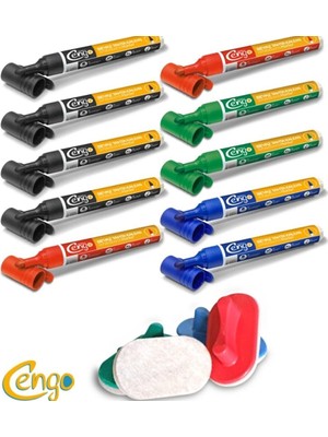 Cengo Doldurulabilir Beyaz Tahta Kalemi 10 Adet Su Geçirmez Özellikte Beyaz Renkli