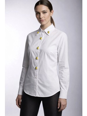 Miss Poem Kadın Beyaz Düğme Detaylı Gömlek