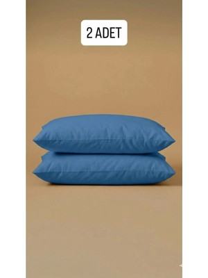 Caryum Yastık Kılıfı Fermuarlı Mavi 2 Adet Pamuk Astar 50x70 Cm Sıvı Geçirmez