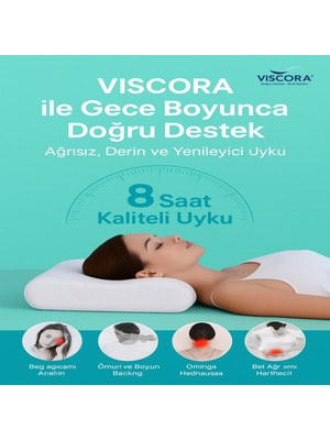 Boyun Ağrısı Karşıtı Visco Köpük Yastık – Ergonomik Kafa ve Omurga Desteği