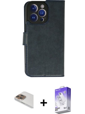 BUTİMAR'S iPhone 13 Pro Max Siluet Işık Serisi - Siyah Bilvis 5in1 3D Magic Cam Ekran Koruyucu + Gold Pers Alüminyum Kamera Lens