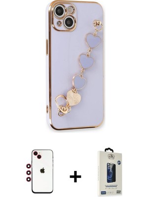BUTİMAR'S iPhone 14 Nova Işık Prime - Siyah Bilvis Hayalet Cam Ekran Koruyucu + Kırmızı Shine Kamera Lens