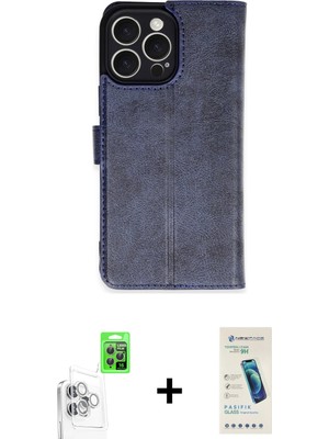 BUTİMAR'S iPhone 16 Pro Max Siluet Işık Serisi - Şeffaf Pasifik Cam Ekran Koruyucu + Beyaz Raze Metal Kamera Lens