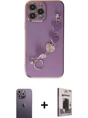 BUTİMAR'S iPhone 13 Pro Max Nova Işık Prime - Siyah Bilvis Hayalet Cam Ekran Koruyucu + Beyaz Neon Fosforlu Kamera Lens
