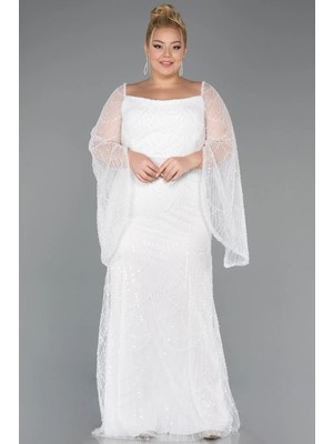 Uzun Kol Boncuklu Büyük Beden Abiye ABU5067