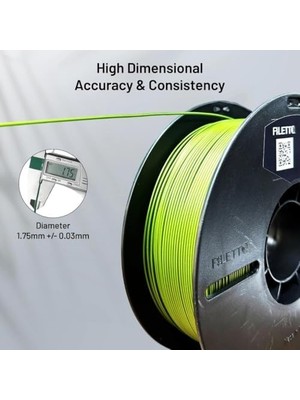 Filetto Pla+ Filament 1.75MM 1 kg - Haki Yeşili