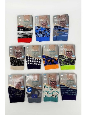 Berrak 4480 Erkek 7'li Paket Battal Boxer Çok Renkli Desenli Rahat Paça